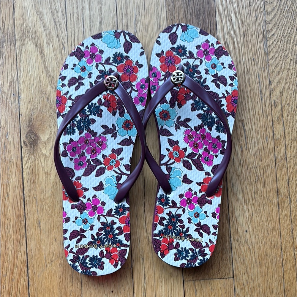 Tory Burch Floral Flip Flops - Multicolor floral